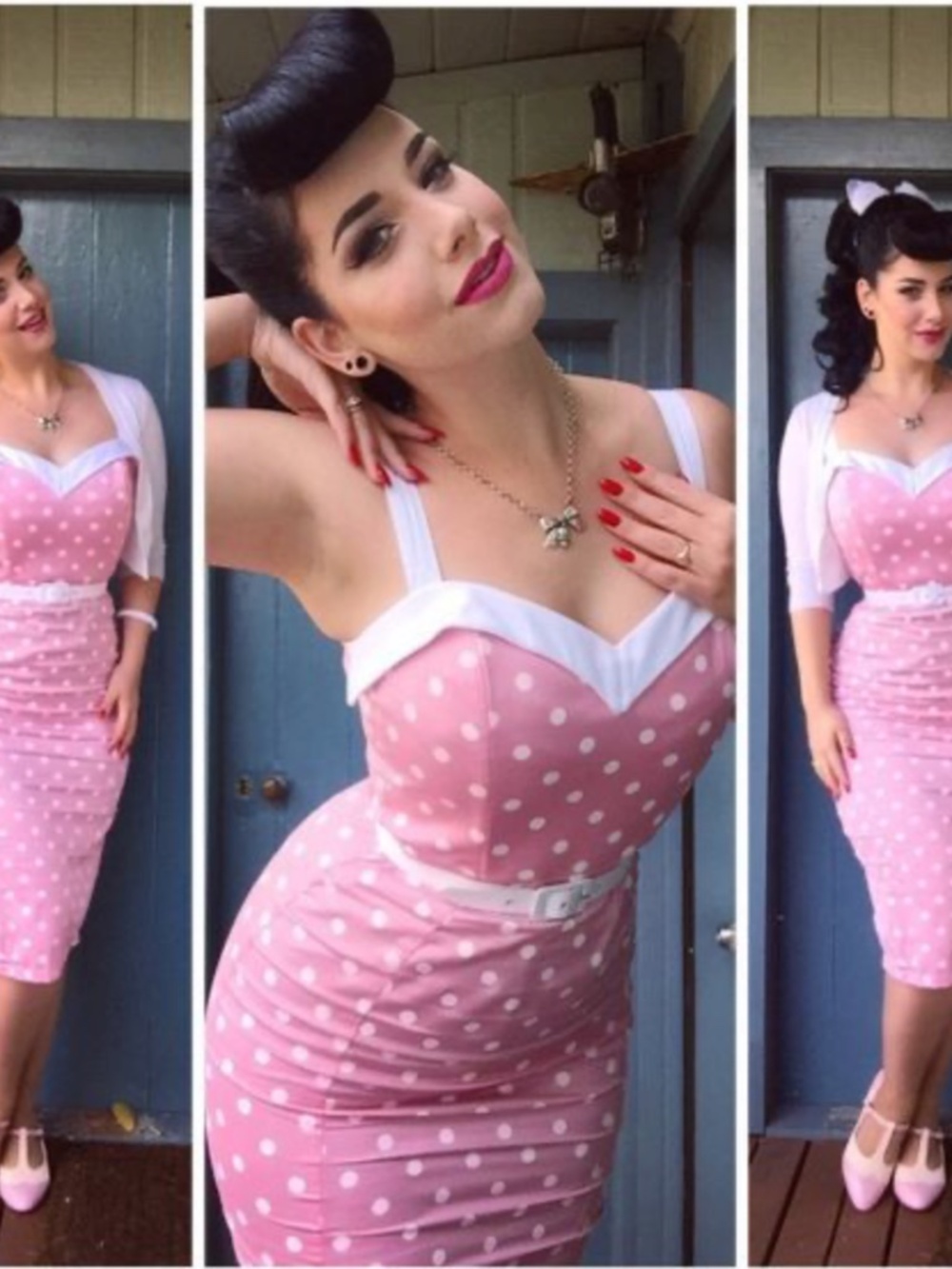 Ultra Rare & Sold Out! Micheline Pitt Deadly Dames polka dot dress - Picture 2 of 3